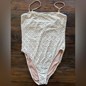 J. Crew Cream Lace One-Piece Swimsuit